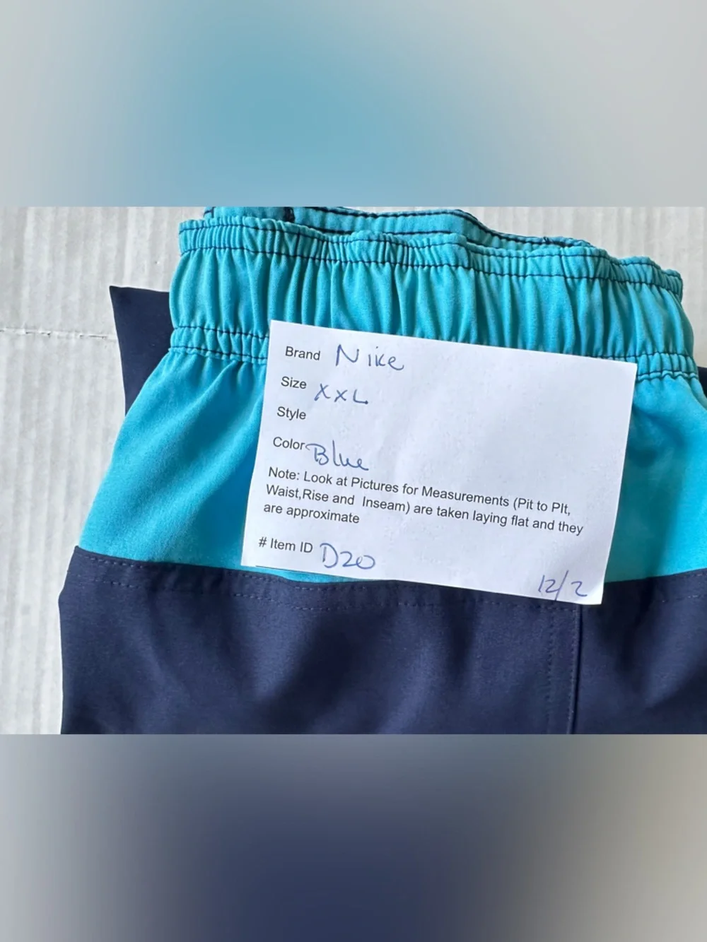 Nike Swim Trunks Mens XXL Turquoise/Blue Lined Pockets‎ Beach